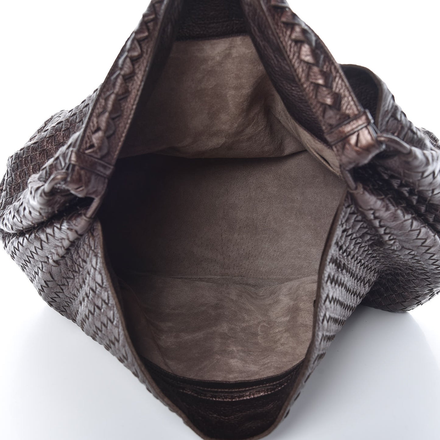Cervo Intrecciato Shoulder Bag Brown