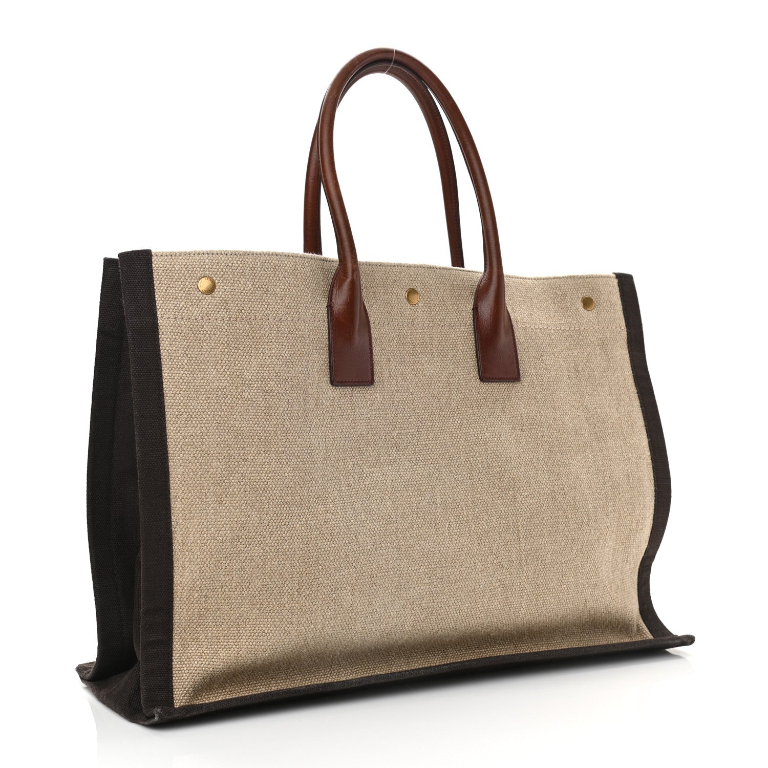 Saint Laurent Linen Calfskin Rive Gauche Tote Natural 3 of 10