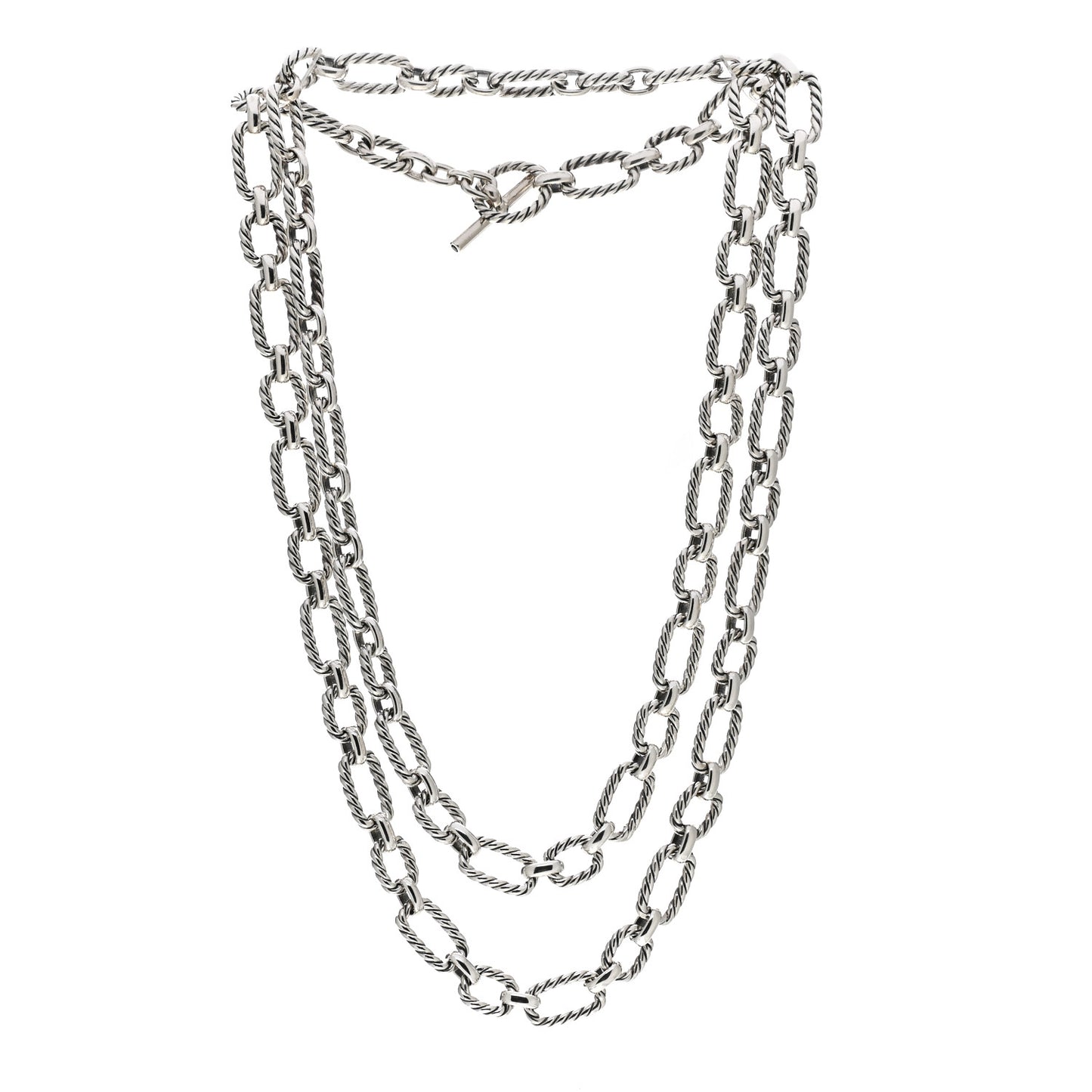 Sterling Silver Blue Sapphire 9.5mm Cushion Link Chain Necklace