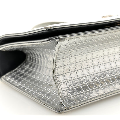 Christian Dior Metallic Patent Micro-Cannage Small Diorama Flap Bag Silver 8 of 11