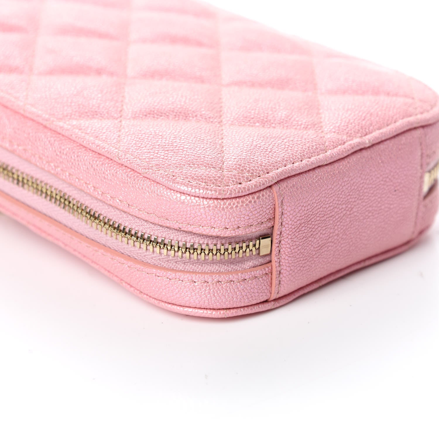 Chanel Iridescent Caviar Quilted Zip Phone Case Pink 5 of 10