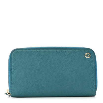 Gucci Dollar Calfskin GG Zip Around Wallet Deep Cobalt 1 of 7