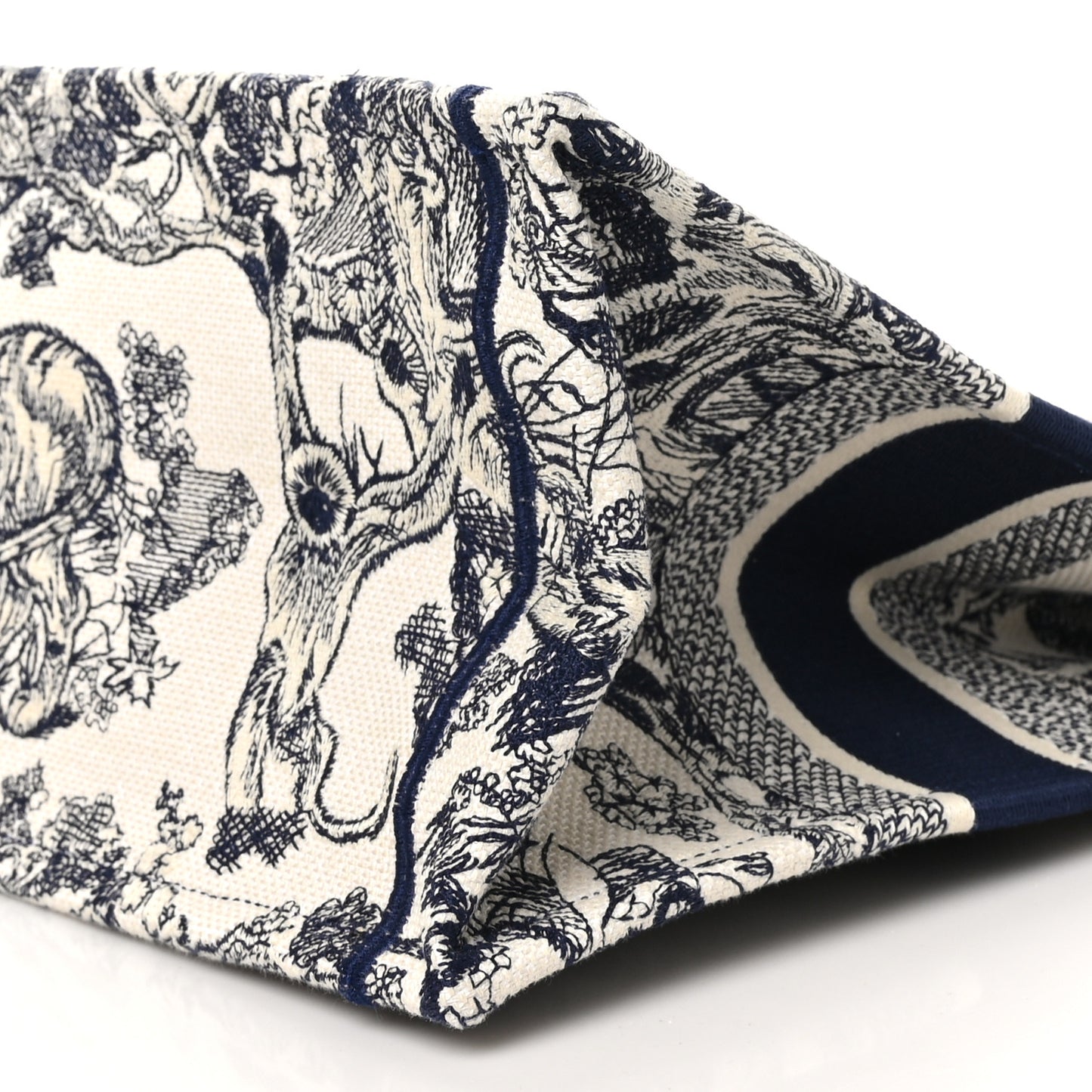 Canvas Embroidered Medium Dioriviera Toile De Jouy Book Tote Blue