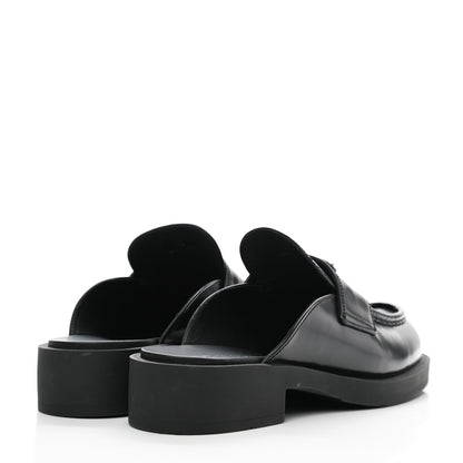 Prada Spazzolato Triangle 40mm Loafer Mules 40 Black 4 of 9