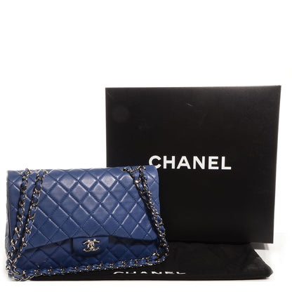 Chanel Lambskin Jumbo Single Flap Dark Blue 4 of 9