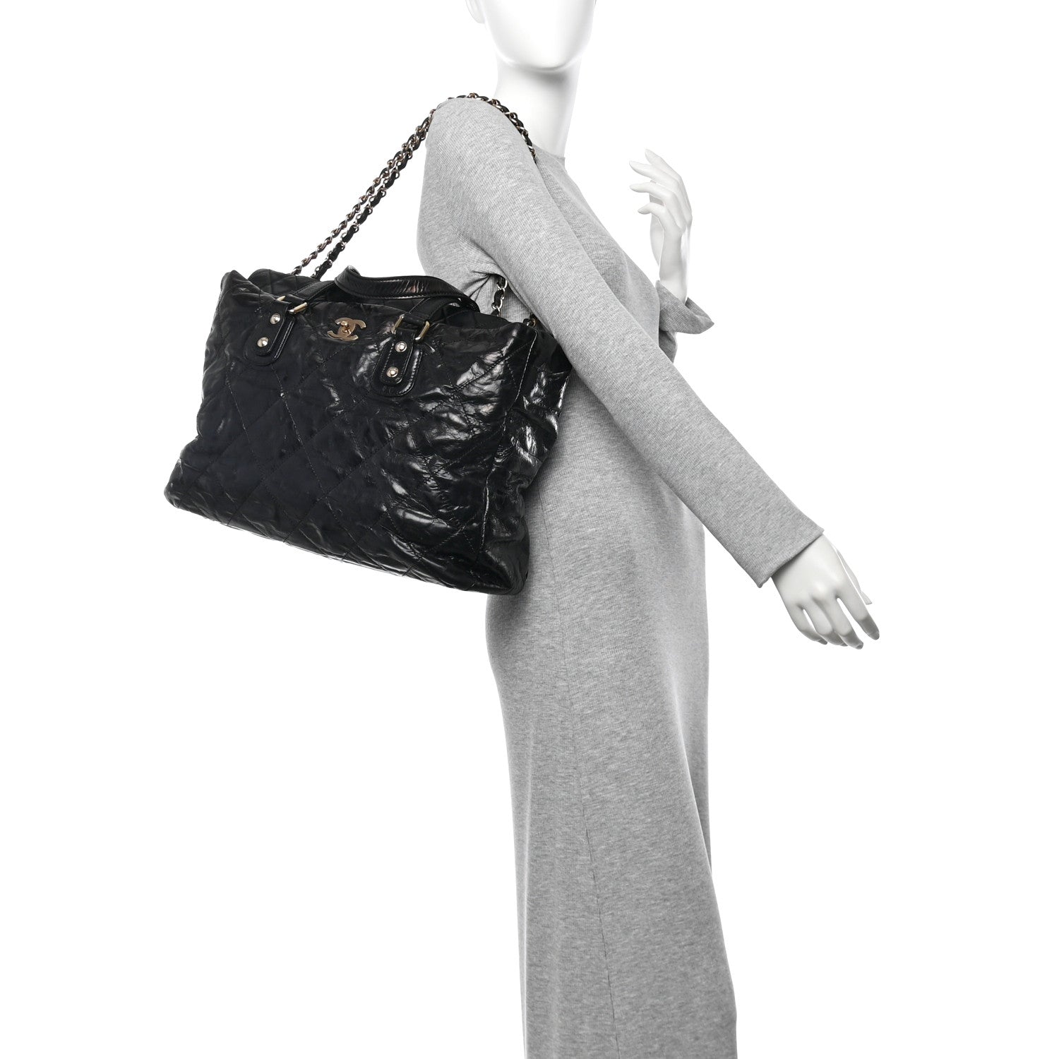 Chanel Glazed Calfskin Large Portobello Tote Black 2 of 11
