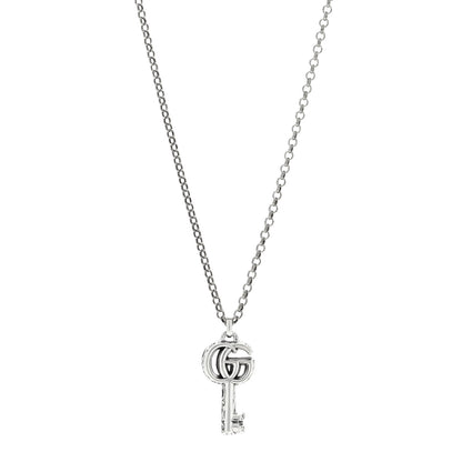 Gucci Sterling Silver Double G Key Pendant Necklace 1 of 4
