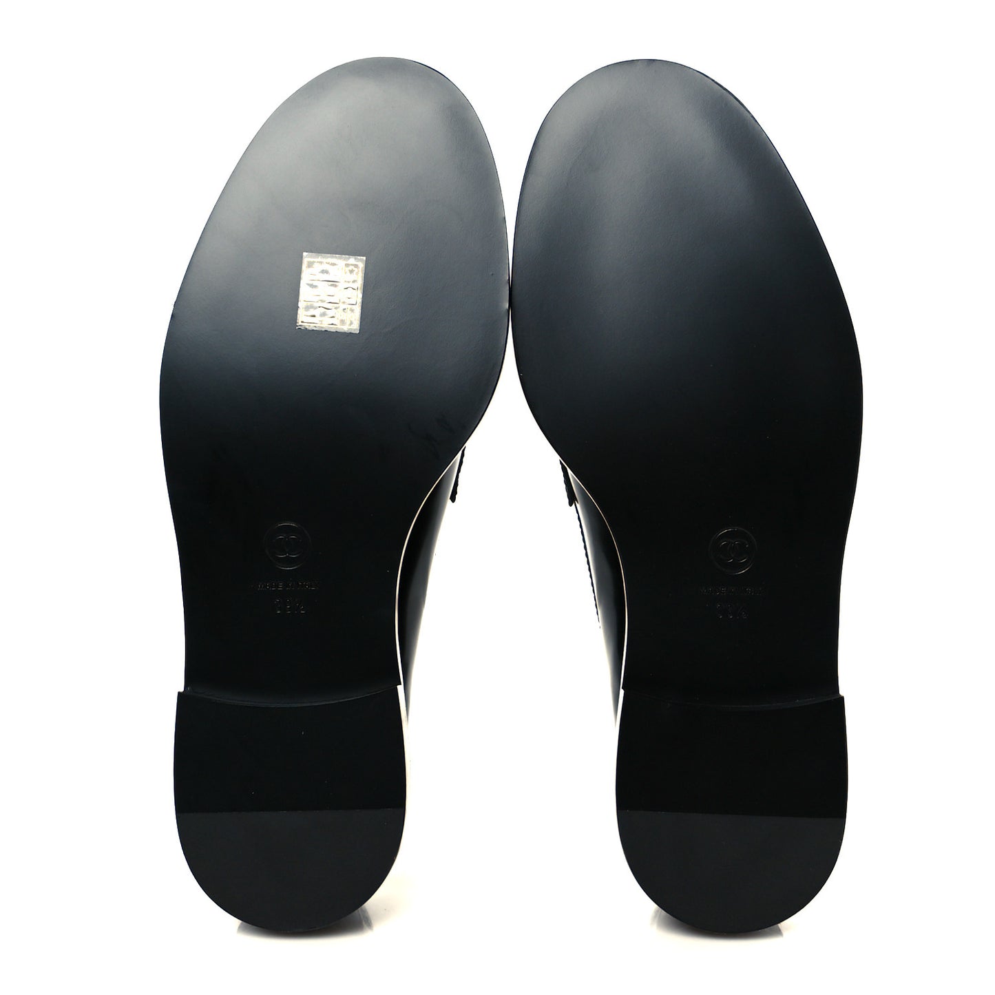 Shiny Calfskin Pearl CC Loafers 39.5 Black