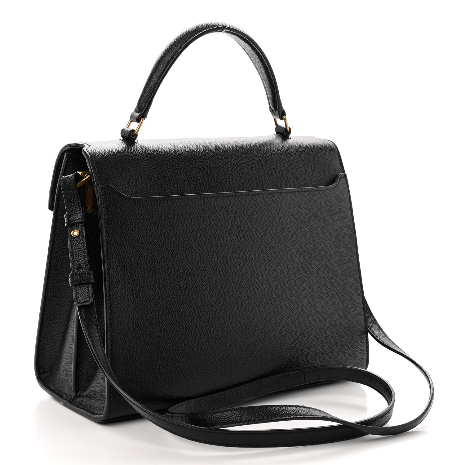 Saint Laurent Grain de Poudre Medium Classic Monogram Cassandra Top Handle Black 3 of 9