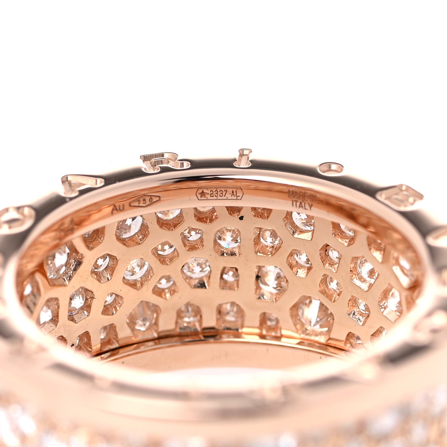 18K Rose Gold Diamond B.Zero1 Pave Ring 54 6.75