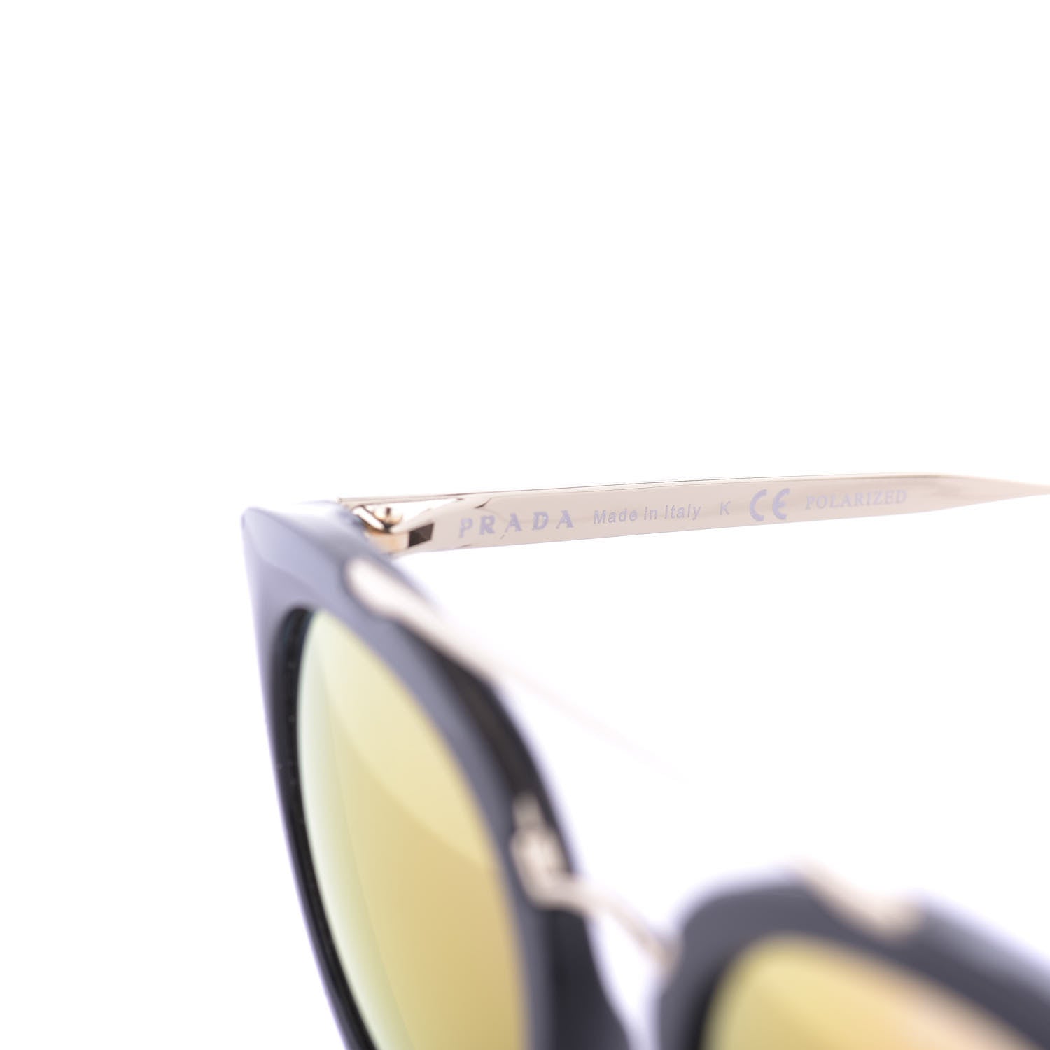 Prada Cinema Polarized Sunglasses SPR23S Black Gold 5 of 9