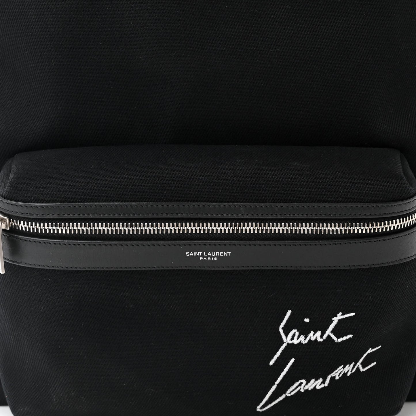 Canvas Signature Embroidered City Backpack Black