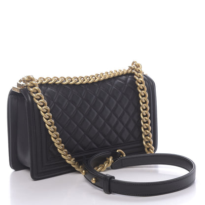 Chanel Lambskin Quilted Medium Boy Flap Black 3 of 10