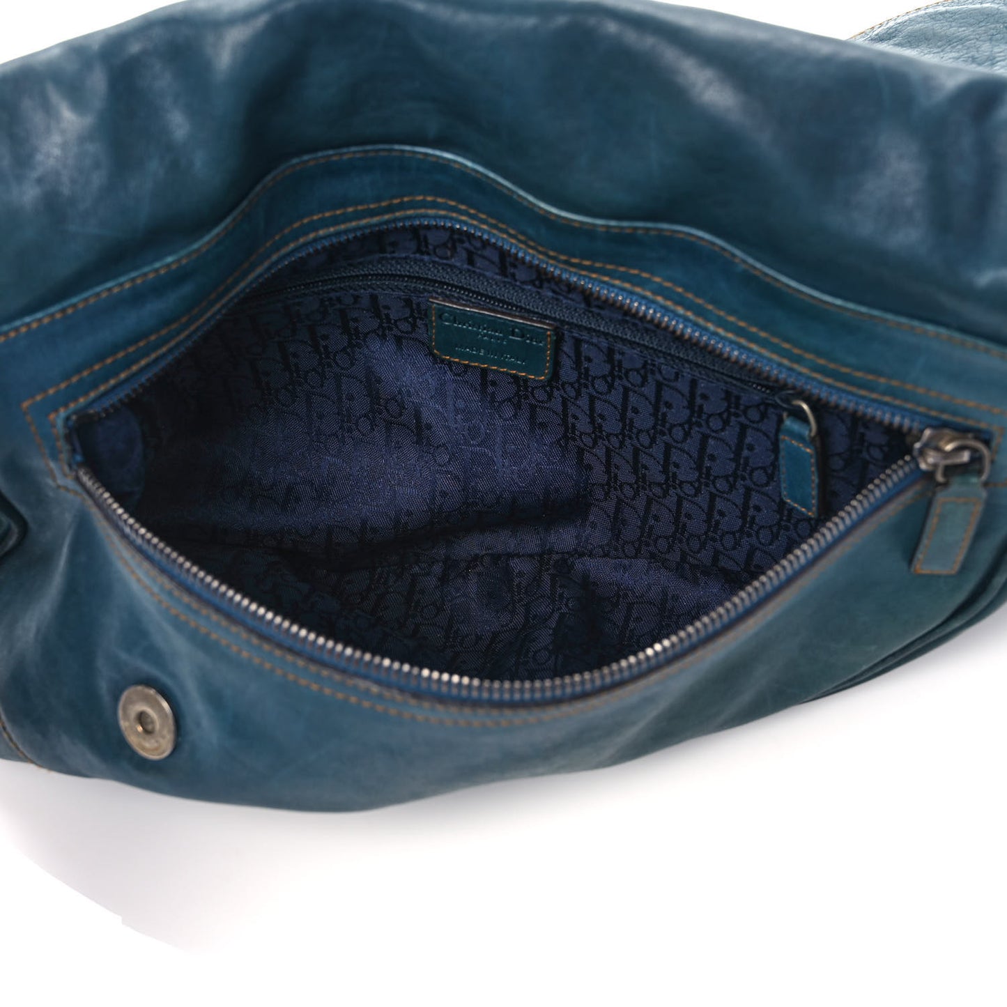 Calfskin Medium Gaucho Double Saddle Bag Dark Blue