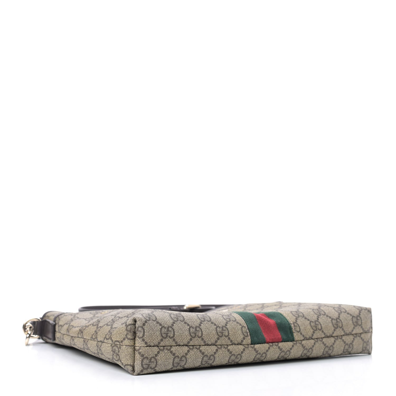 Gucci GG Monogram Web Flat Messenger Floral Bag Dark Brown 4 of 9