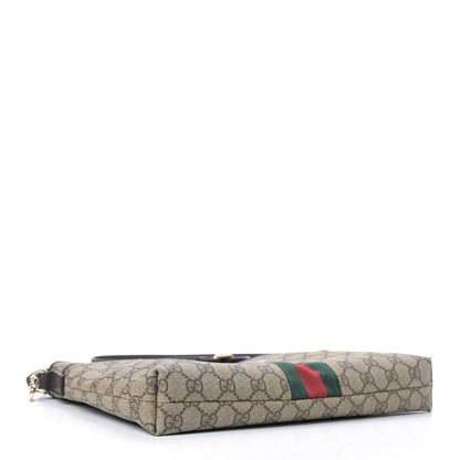Gucci GG Monogram Web Flat Messenger Floral Bag Dark Brown 4 of 9
