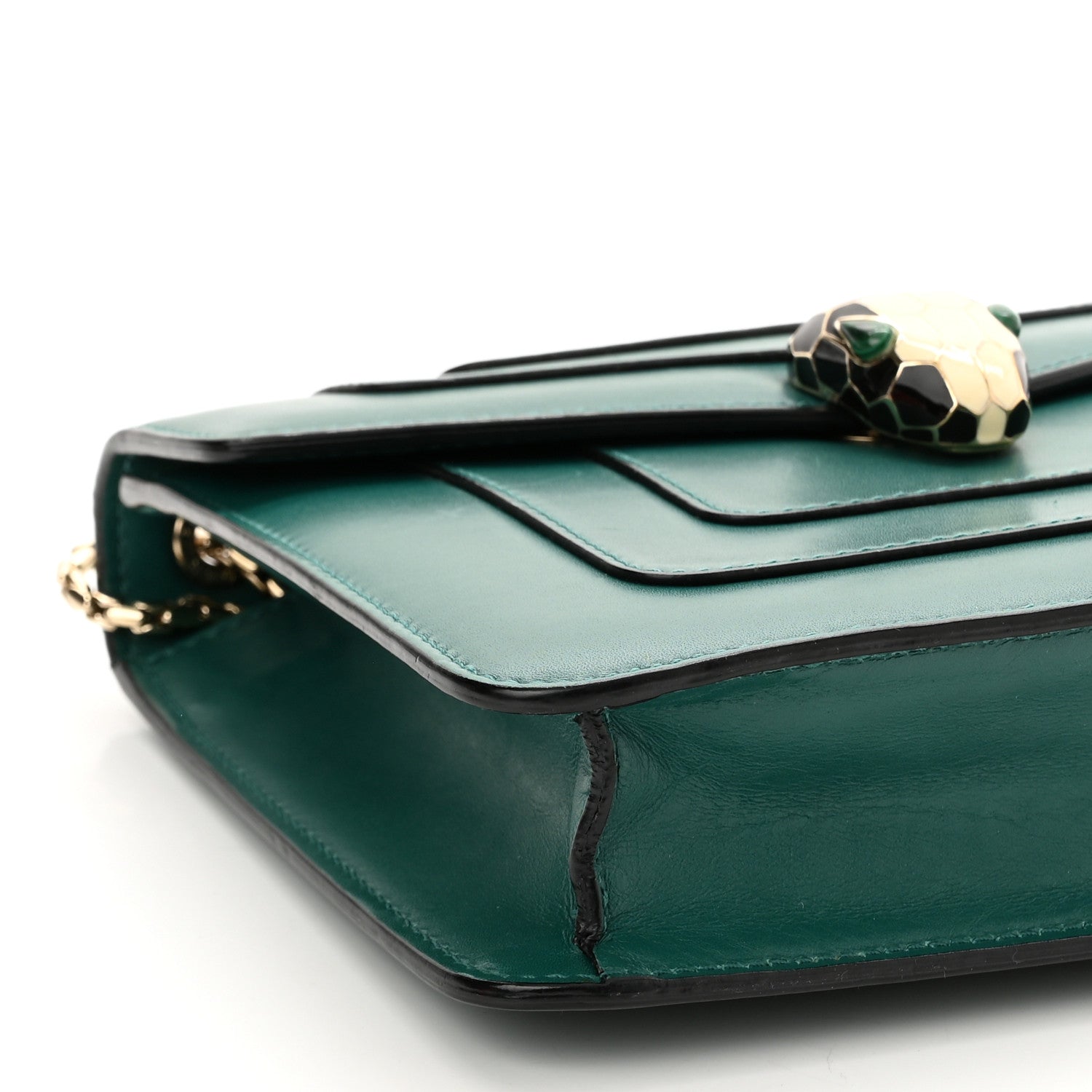 Bulgari Calfskin Small Serpenti Forever Snake Strap Crossbody Bag Emerald Green 9 of 11