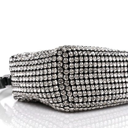 Alexander Wang Mesh Crystal Rhinestone Mini Heiress Pouch Black Silver 7 of 9