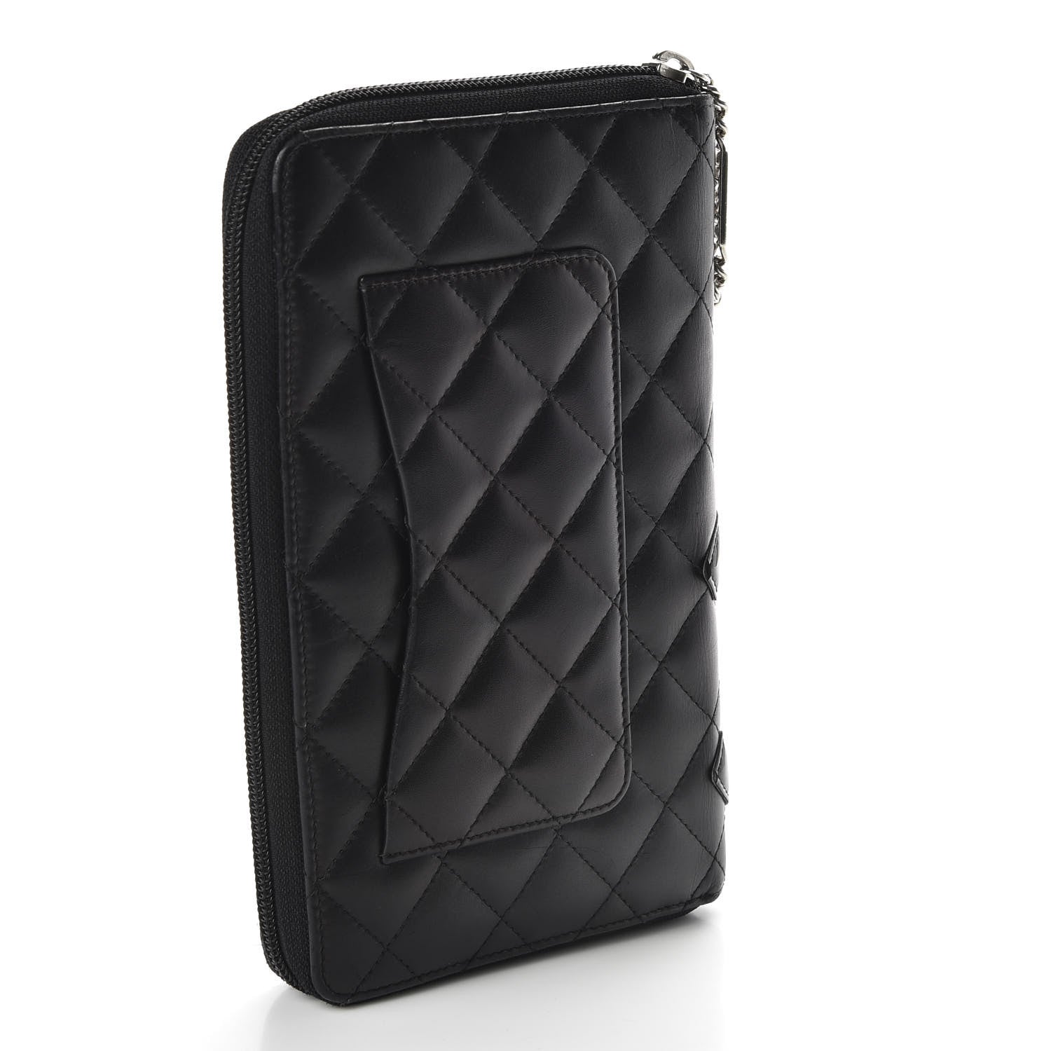 Chanel Calfskin Cambon Zip Around Organizer Wallet Black 4 of 13