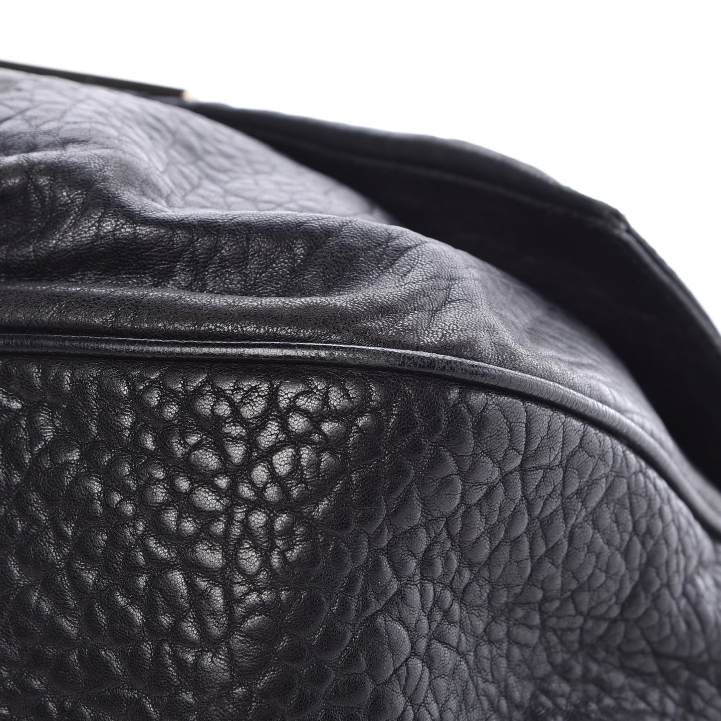 Crinkled Lambskin Mia Shoulder Flap Black