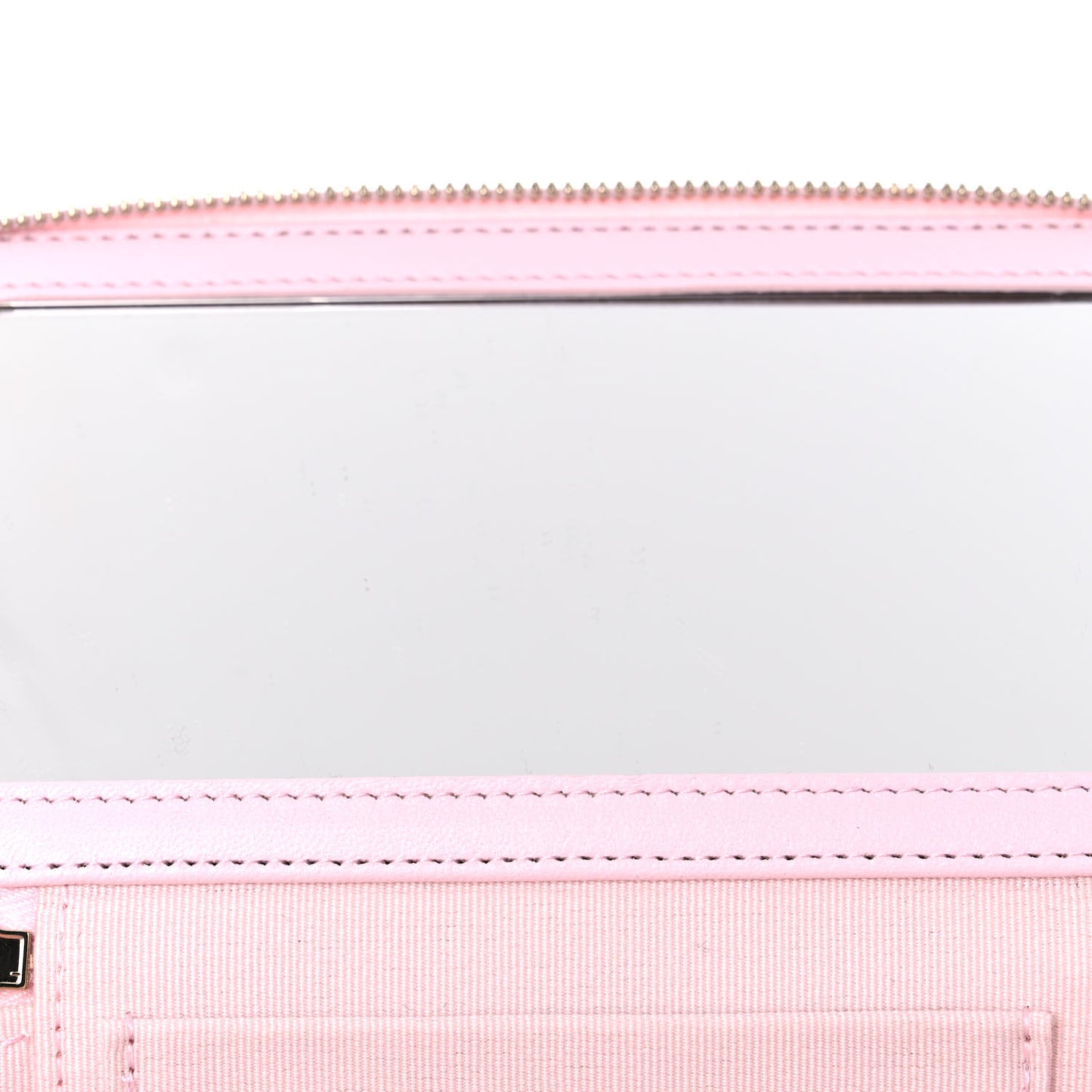 Lambskin Quilted Small Top Handle Vanity Case With Chain Light Pink