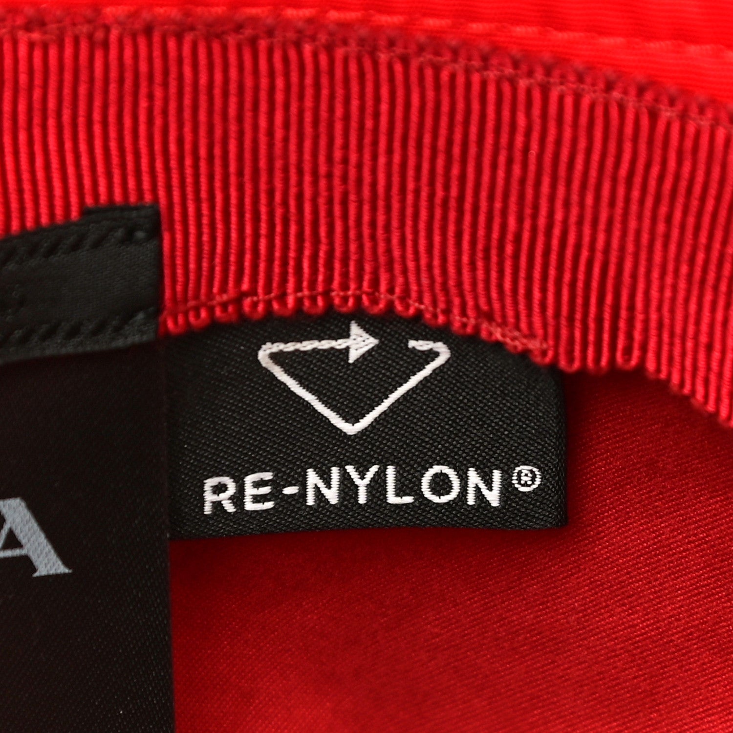 Prada Re-Nylon Metal Triangle Logo Mens Bucket Hat XXL Rosso 7 of 7