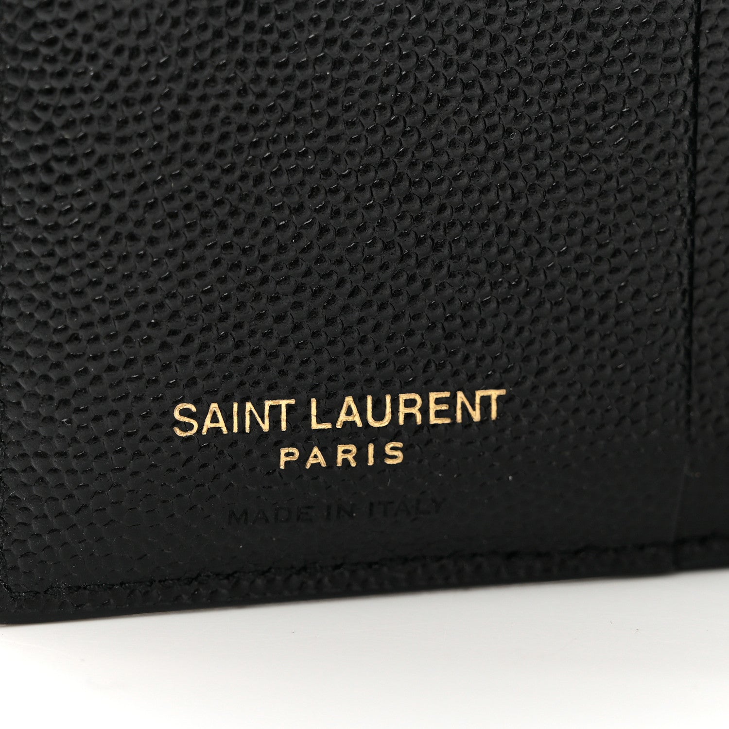 Saint Laurent Grain De Poudre Matelasse Chevron Monogram Zipped Card Case Black 6 of 6