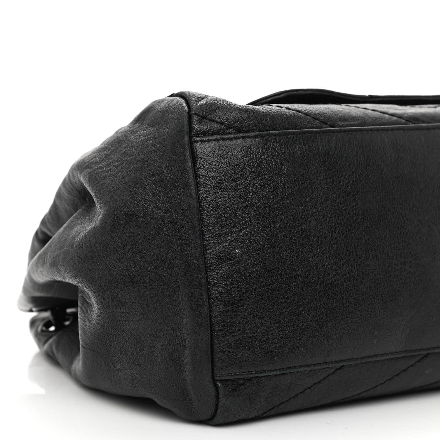 Saint Laurent Vintage Lambskin Chevron Monogram Medium Nolita Black 9 of 10
