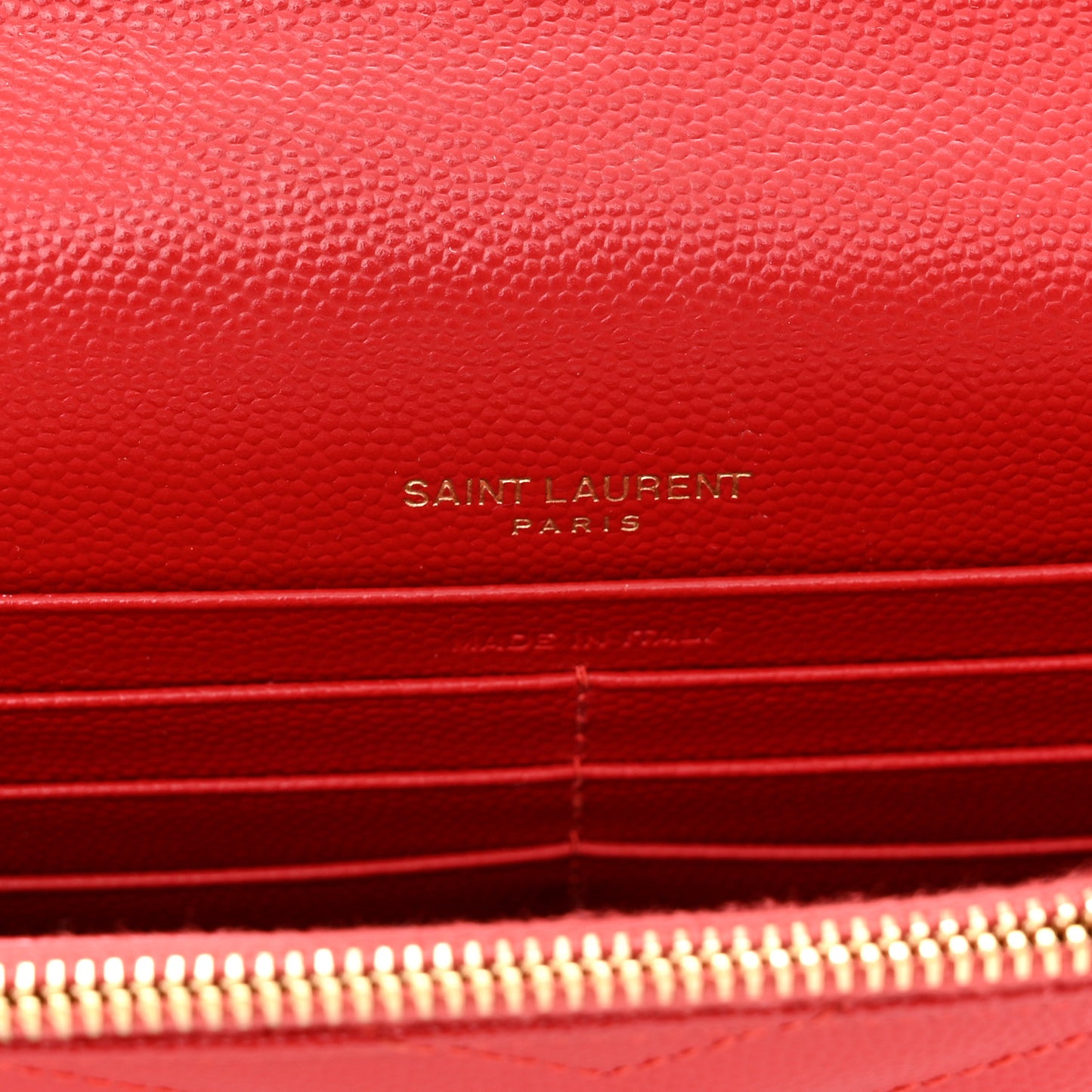 Grain De Poudre Matelasse Chevron Monogram Envelope Chain Wallet New Red