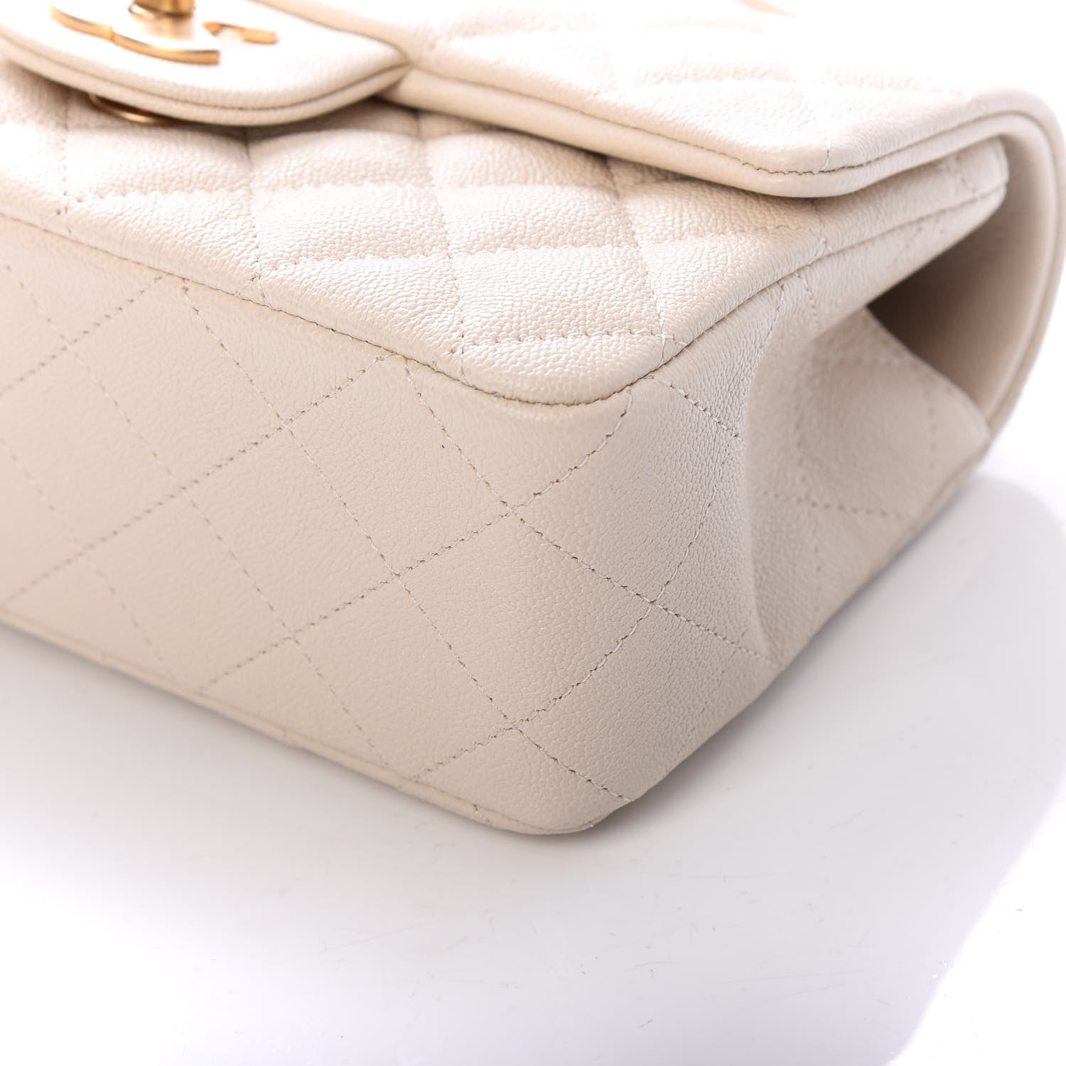 Chanel Caviar Quilted Mini Top Handle Rectangular Flap Beige 9 of 10