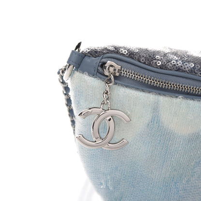 Chanel Sequin Tri-color Waterfall Waist Bag Fanny Pack Silver Blue 9 of 9