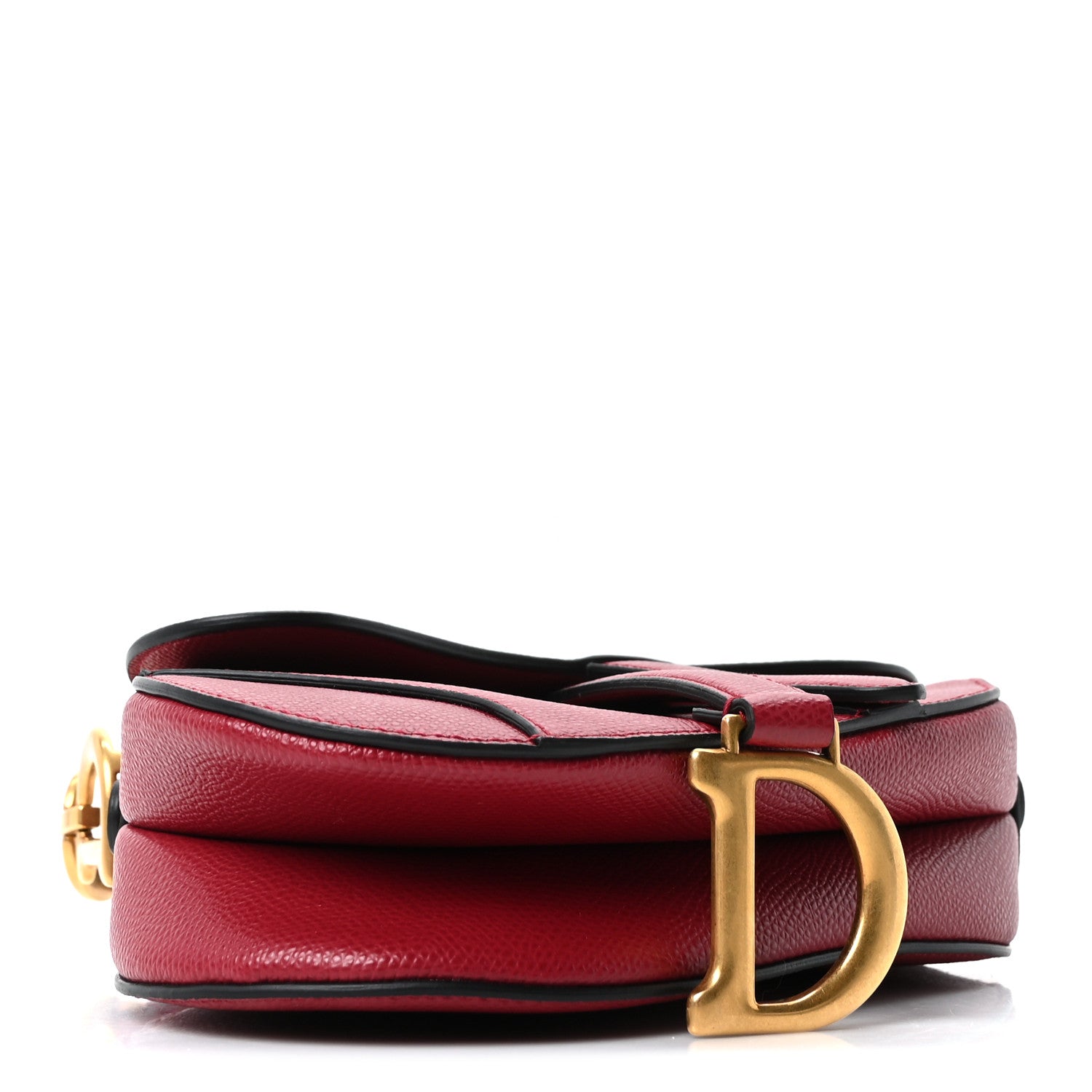 Christian Dior Grained Calfskin Mini Saddle Bag Red 4 of 10