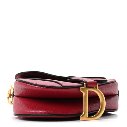 Christian Dior Grained Calfskin Mini Saddle Bag Red 4 of 10