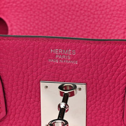 Hermes Taurillon Clemence Birkin 30 Rose Shocking 6 of 9