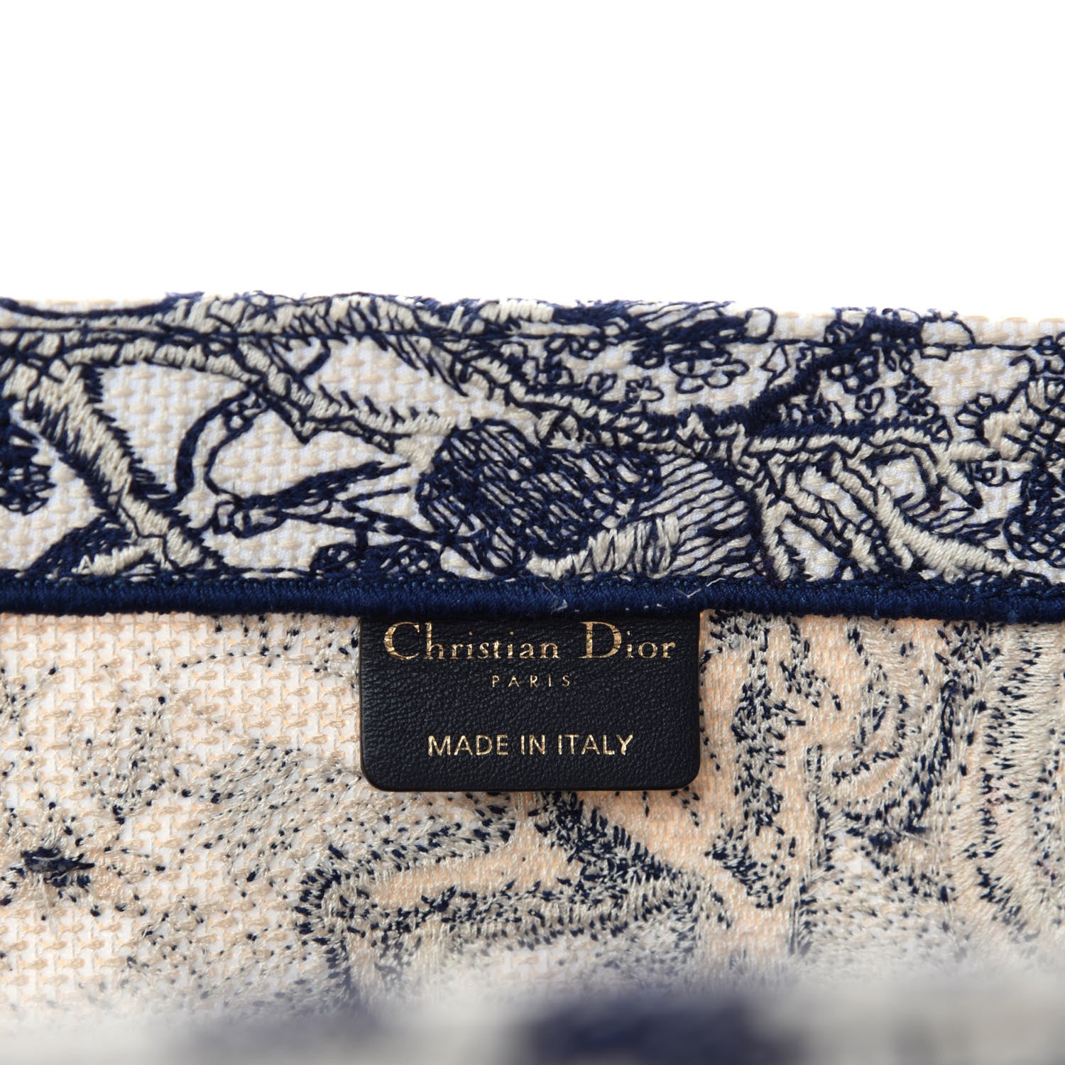 Christian Dior Canvas Embroidered Toile De Jouy Catherine Tote Blue 8 of 10