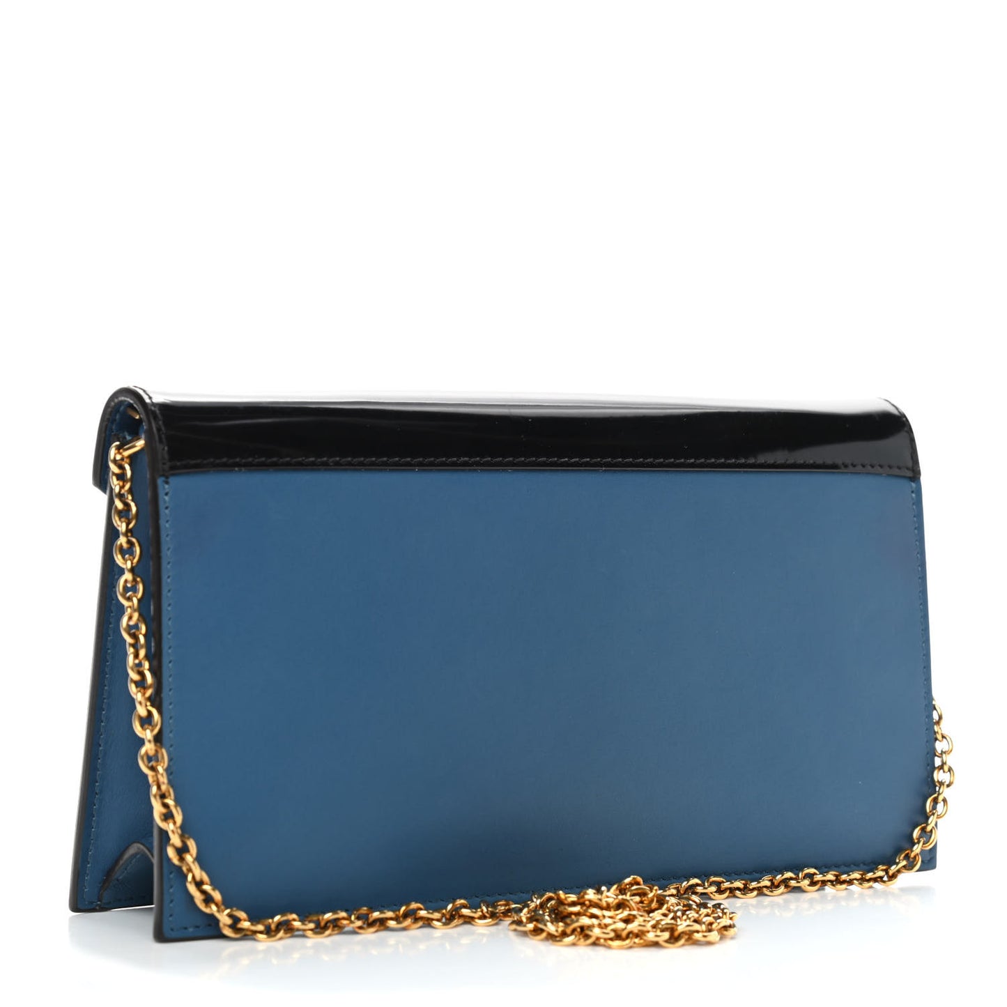 Smooth Calfskin Lizard Clutch On A Chain Deepsea