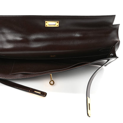 Hermes Box Kelly Cut Clutch Chocolate 5 of 9