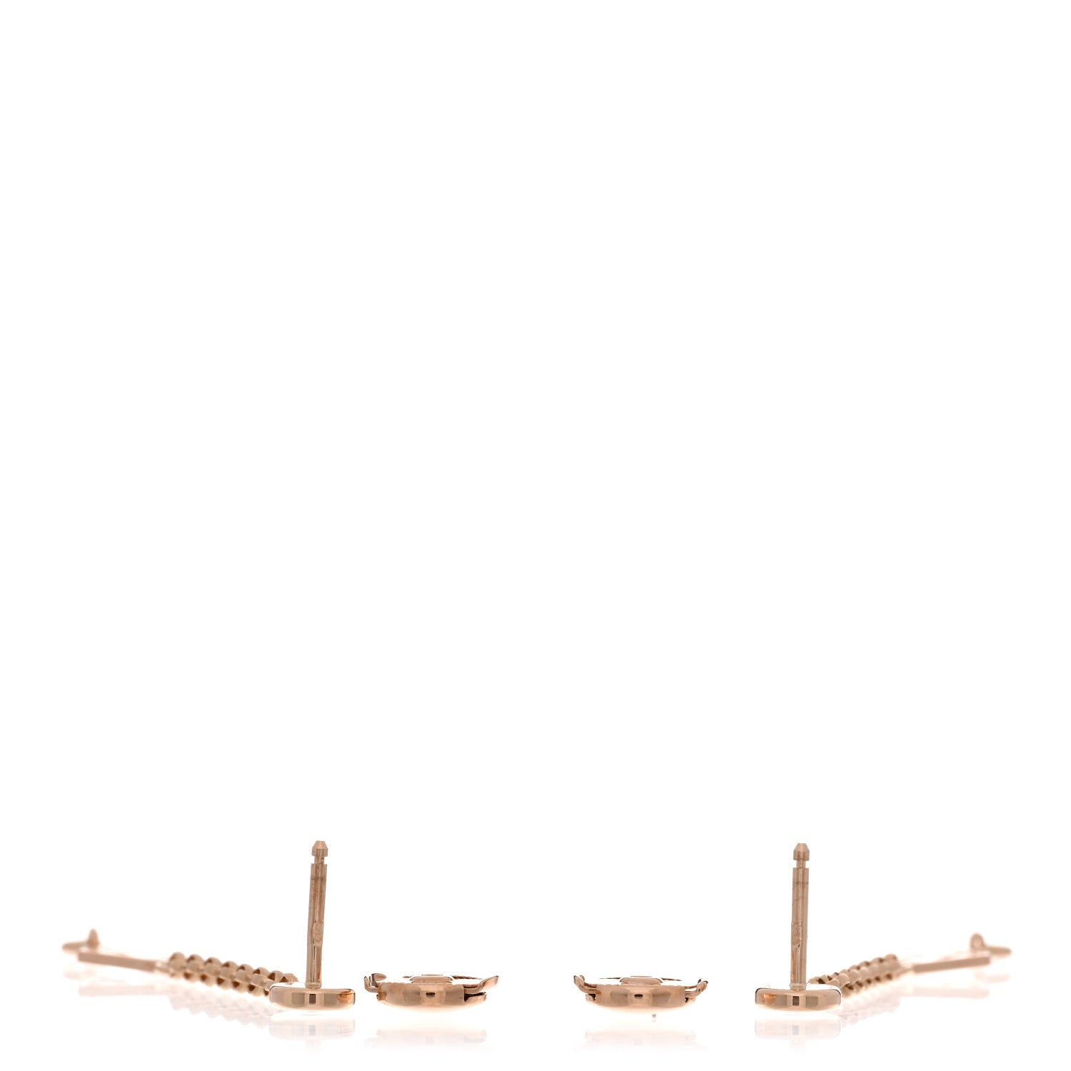 Hermes 18K Rose Gold Diamond Gambade Earrings 3 of 5