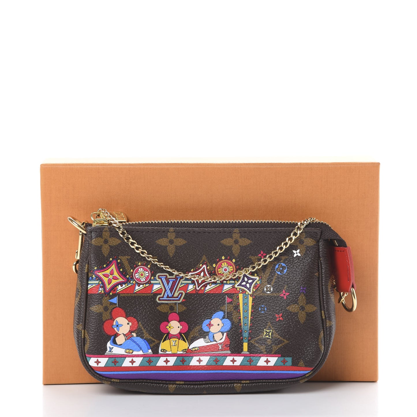 Monogram 2020 Christmas Animation Bumper Cars Mini Pochette Accessories Coquelicot