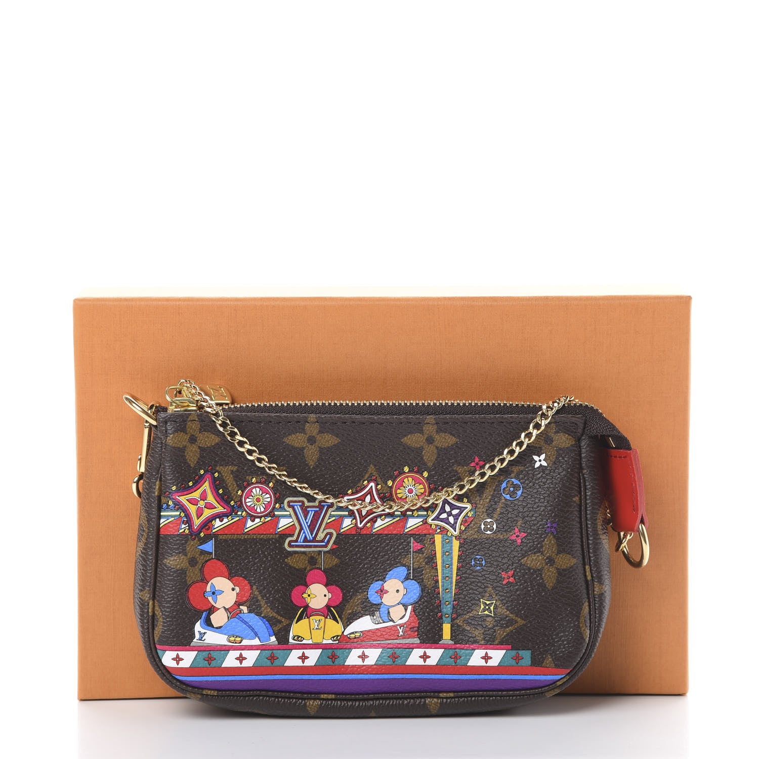 Louis Vuitton Monogram 2020 Christmas Animation Bumper Cars Mini Pochette Accessories Coquelicot 7 of 7