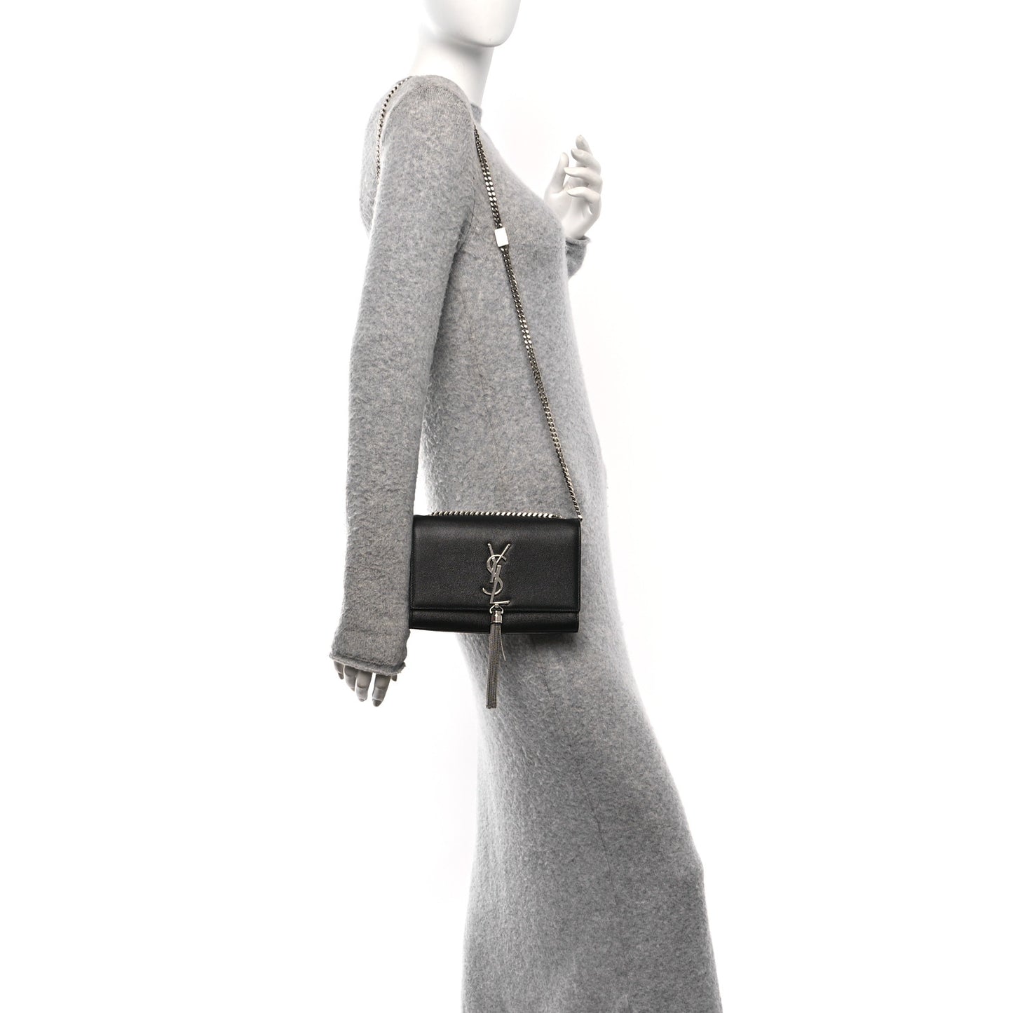 Grain De Poudre Small Classic Monogram Kate Tassel Satchel Black