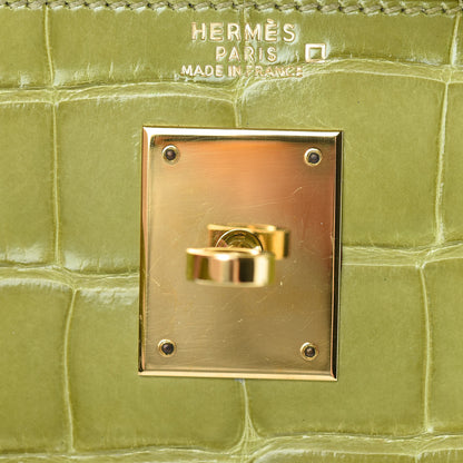 Hermes Shiny Alligator Kelly Sellier 32 Vert Chartreuse 26 of 40