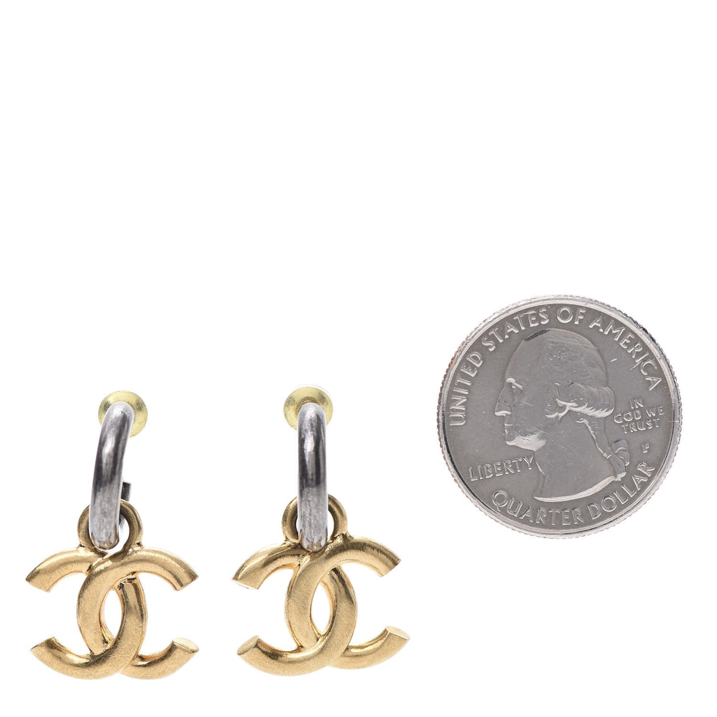 CC Drop Earrings Gold Ruthenium