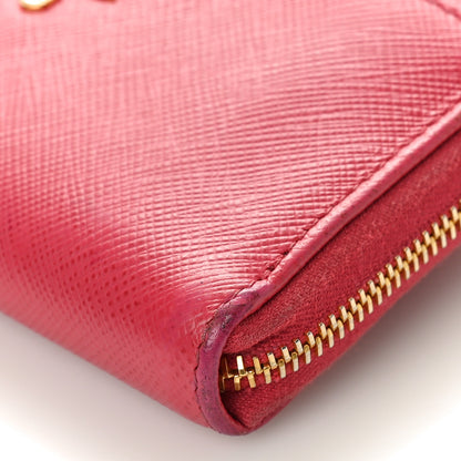 Prada Saffiano Metal Zip Around Key Holder Peonia 9 of 9