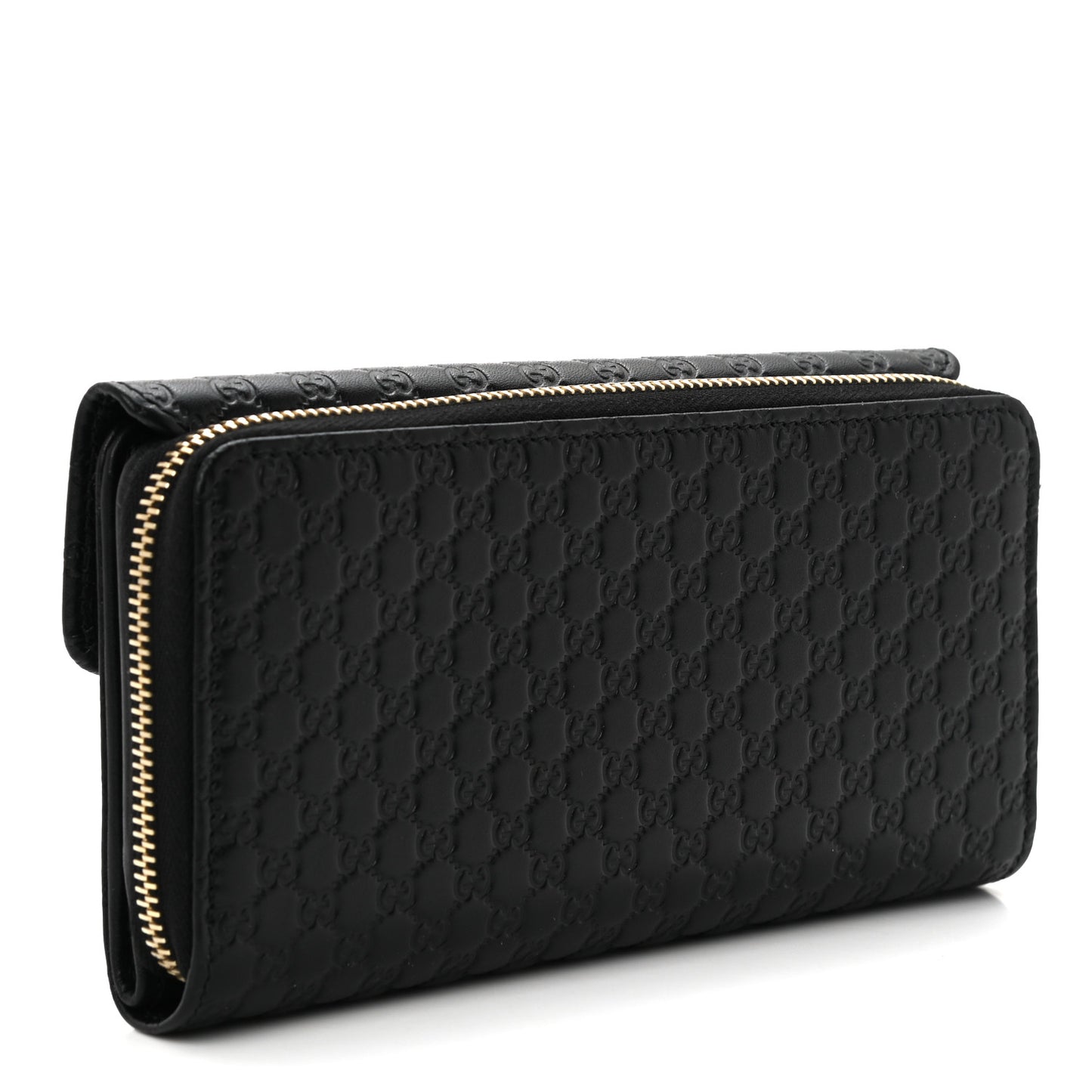 Soft Microguccissima Continental Zip Wallet Black
