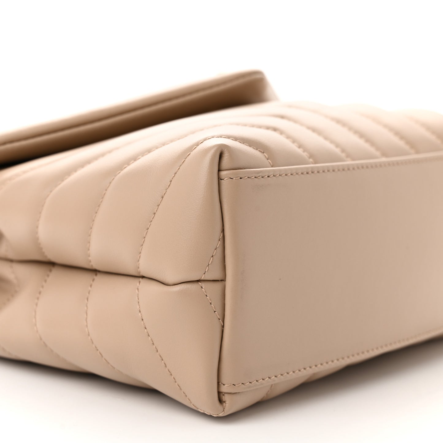 Calfskin Y Quilted Monogram Small Loulou Chain Satchel Dark Beige
