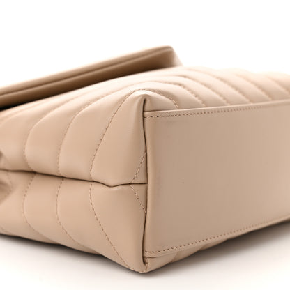 Saint Laurent Calfskin Y Quilted Monogram Small Loulou Chain Satchel Dark Beige 9 of 10