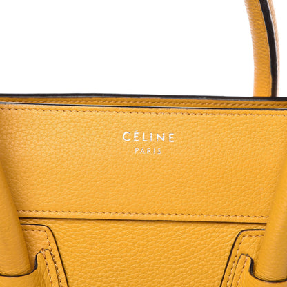 Celine Drummed Calfskin Mini Luggage Ocre 8 of 23