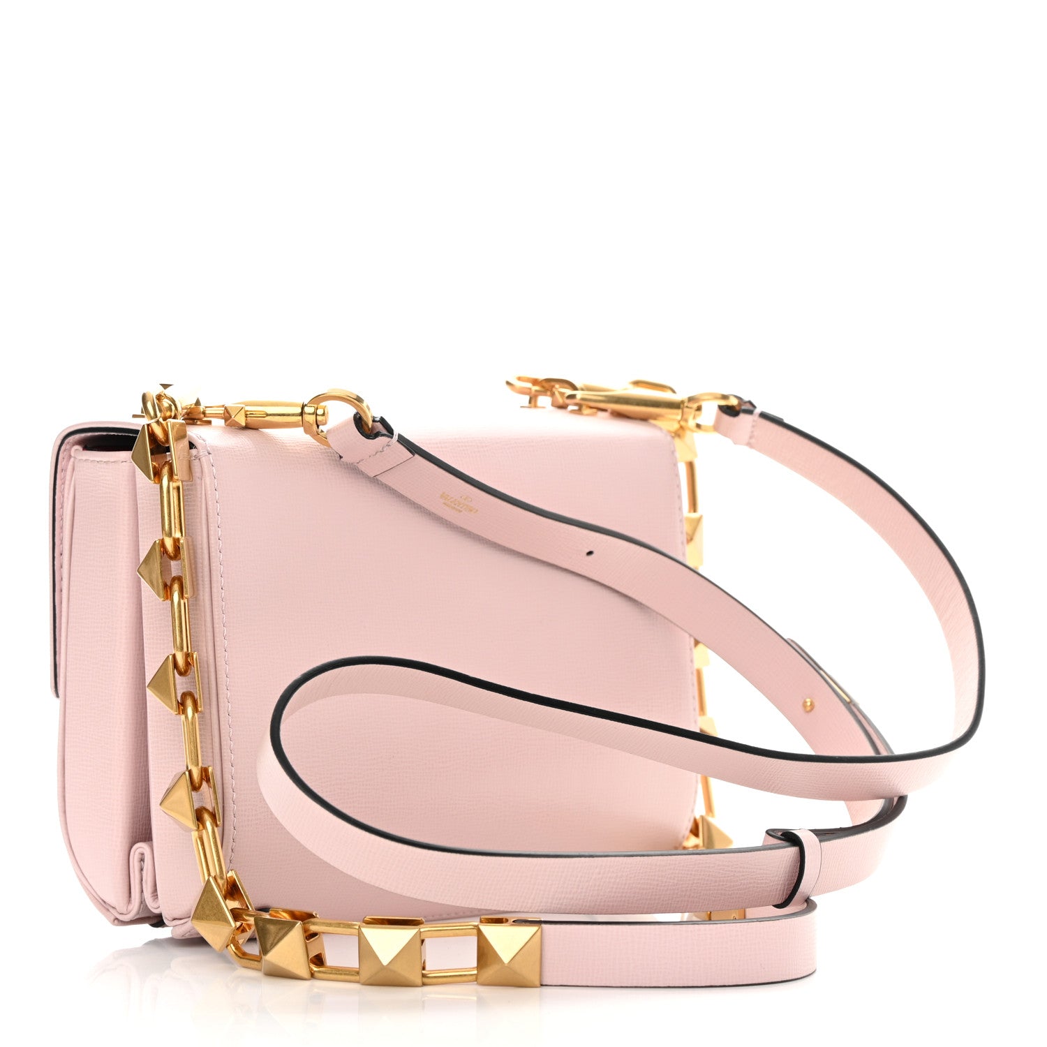 Valentino Garavani Textured Calfskin Stud Sign Shoulder Bag Rose Quartz 3 of 10
