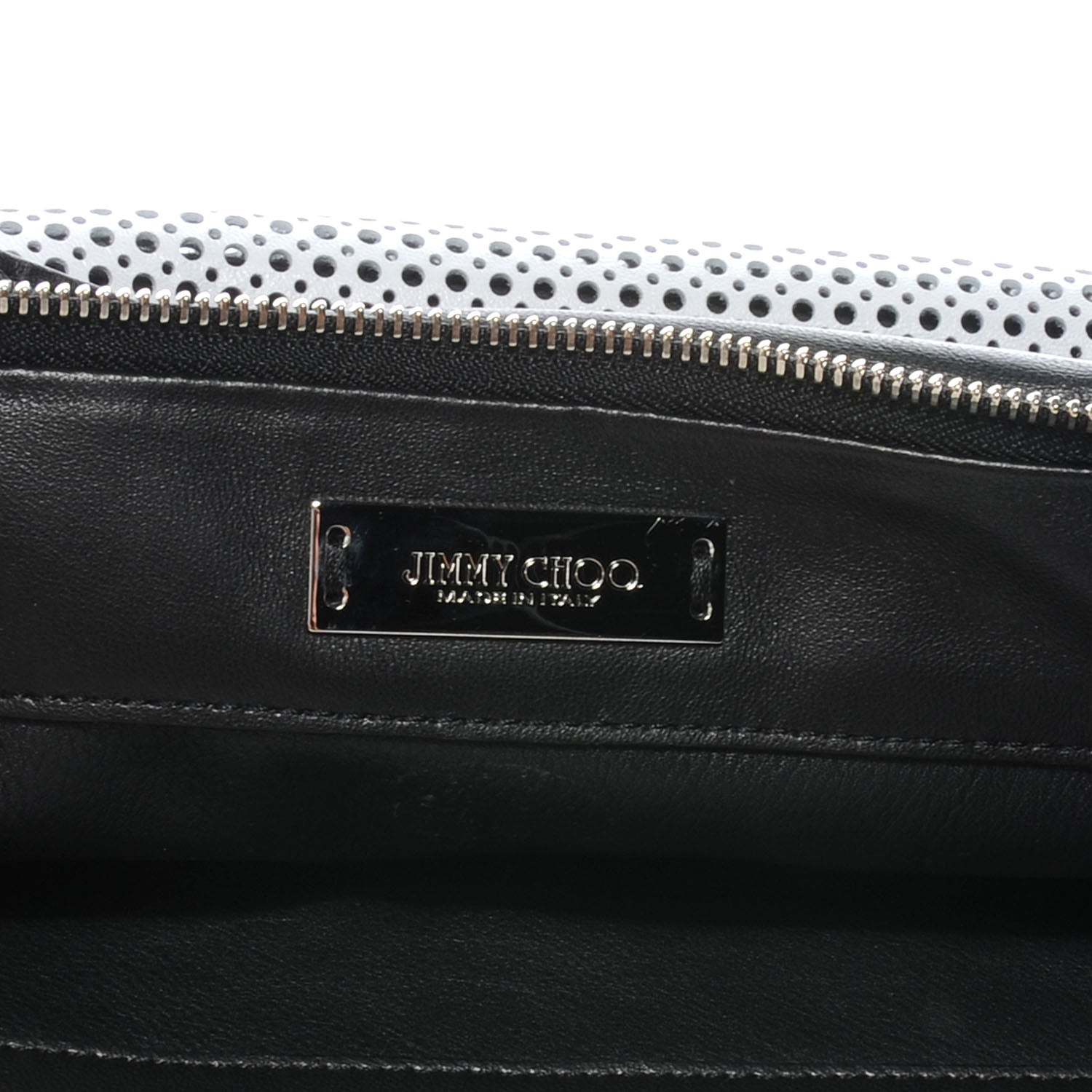 Jimmy Choo Perforated Leather Ally Mixed Media Patchwork Clutch 7 of 8